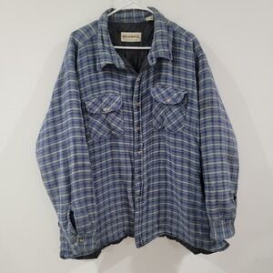 Wilderness Mens Shacket Size 4XL Flannel Button Up Insulated Shirt Plaid Outdoor